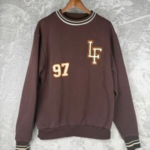 River Island Mens Brown LF 97 Graphic Sweatshirt Pullover Long Sleeve Size M